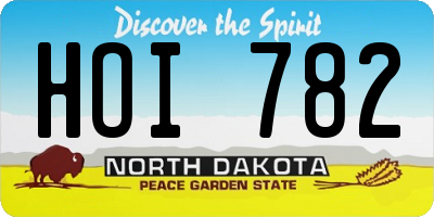 ND license plate HOI782