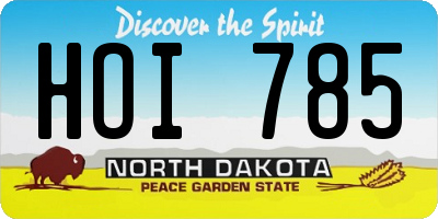 ND license plate HOI785