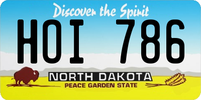 ND license plate HOI786