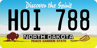 ND license plate HOI788