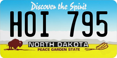 ND license plate HOI795