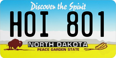 ND license plate HOI801