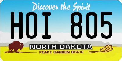 ND license plate HOI805