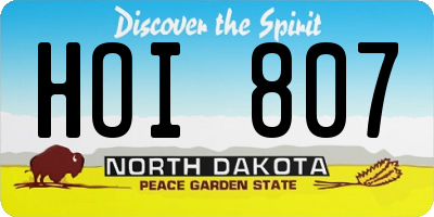ND license plate HOI807