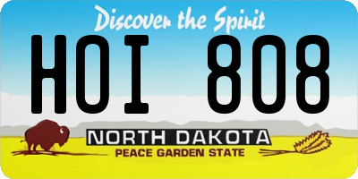 ND license plate HOI808