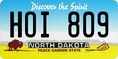 ND license plate HOI809