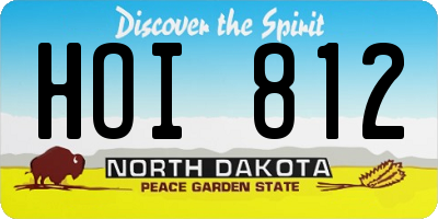 ND license plate HOI812