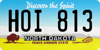 ND license plate HOI813
