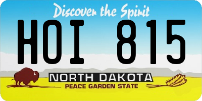 ND license plate HOI815
