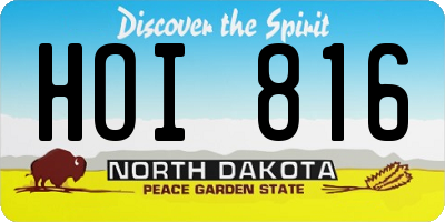 ND license plate HOI816