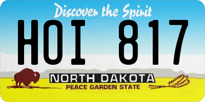 ND license plate HOI817