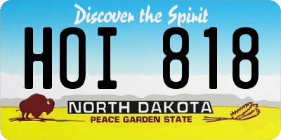 ND license plate HOI818