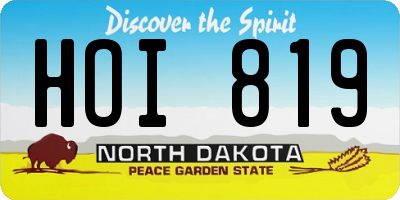 ND license plate HOI819