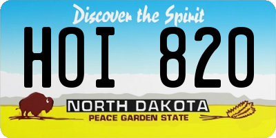 ND license plate HOI820