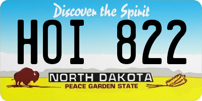 ND license plate HOI822