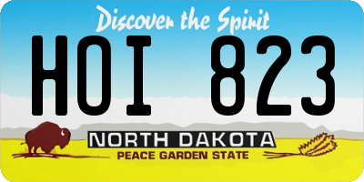 ND license plate HOI823