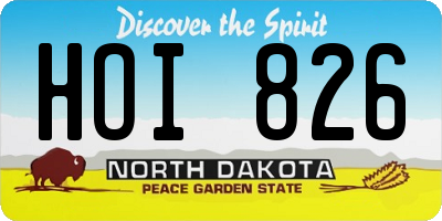 ND license plate HOI826