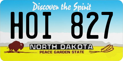ND license plate HOI827