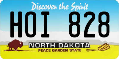 ND license plate HOI828