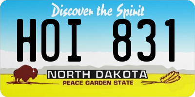 ND license plate HOI831