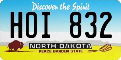 ND license plate HOI832