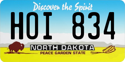 ND license plate HOI834