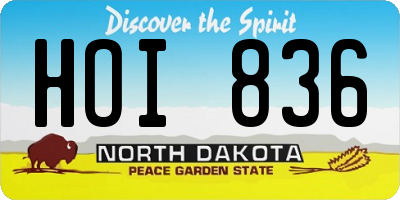 ND license plate HOI836