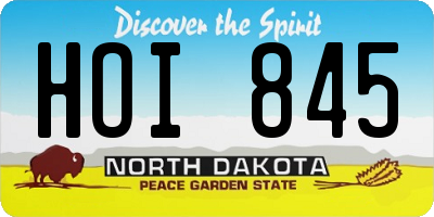 ND license plate HOI845