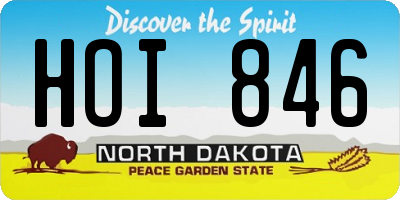 ND license plate HOI846
