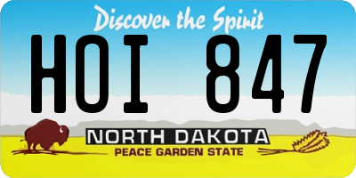 ND license plate HOI847