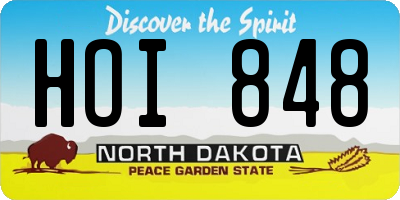 ND license plate HOI848