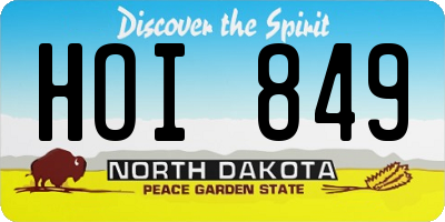 ND license plate HOI849