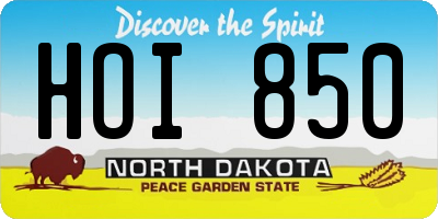 ND license plate HOI850