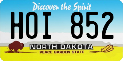 ND license plate HOI852