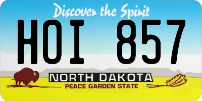 ND license plate HOI857
