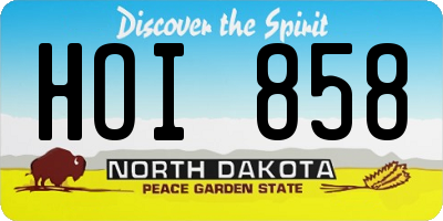 ND license plate HOI858