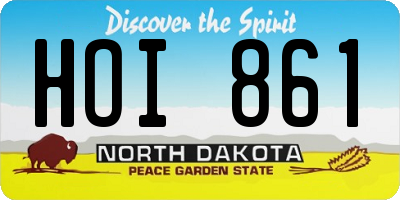 ND license plate HOI861