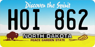 ND license plate HOI862