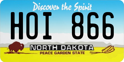 ND license plate HOI866