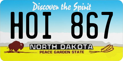 ND license plate HOI867