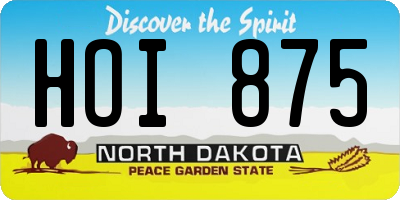 ND license plate HOI875