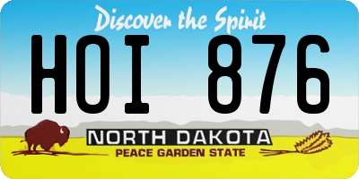 ND license plate HOI876