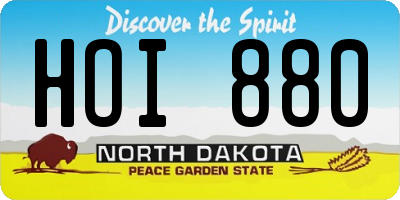 ND license plate HOI880