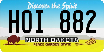 ND license plate HOI882