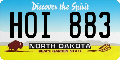 ND license plate HOI883