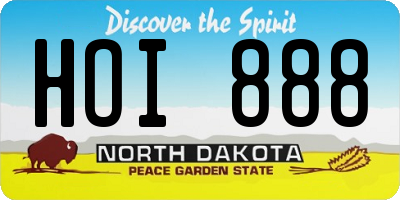 ND license plate HOI888