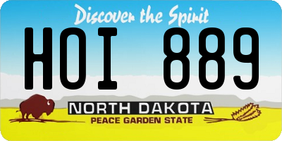 ND license plate HOI889