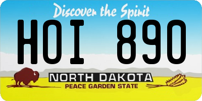 ND license plate HOI890