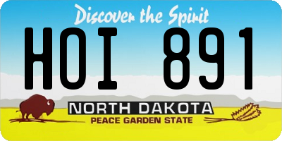 ND license plate HOI891