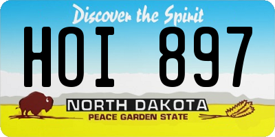 ND license plate HOI897